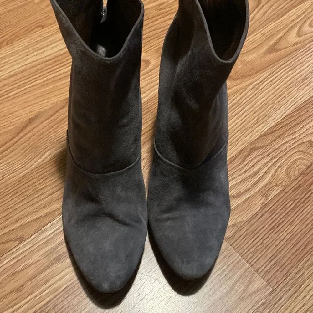 J. Crew Adele Gray Suede Zip back Booties, size 12